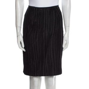 Lafayette 148 New York Black Pleated Knee-High Skirt - 10